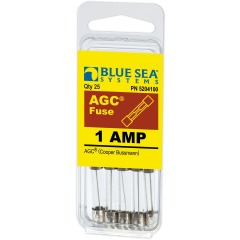 Blue Sea - AGC Glass Fuse - 6.3 x 32mm - (5 pack) - 1 Amp - PN. 5204