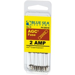 Blue Sea - AGC Glass Fuse - 6.3 x 32mm - (5 pack) - 2 Amp - PN. 5206