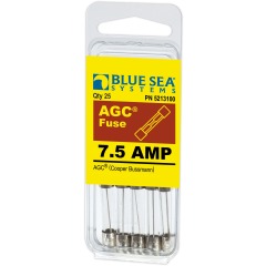 Blue Sea - AGC Glass Fuse - 6.3 x 32mm - (5 pack) - 7.5 Amp - PN. 5213