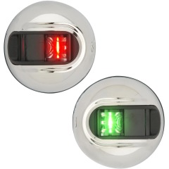 attwood LED 1NM Stainless Pair - Vertical Surface Mount Sidelights - NV3011SS-1
