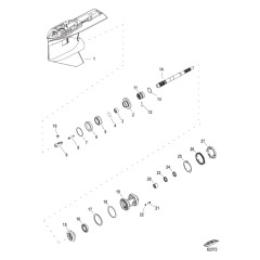 Mercury - GEARCASE Complete Long - Quicksilver - 1600-8M0088072