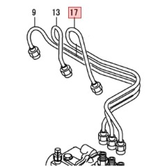 YANMAR Fuel Injection Pipe No.3 - 3YM30 3TN - 119717-59830