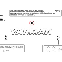 Yanmar - Label, Yanmar Logo - 120650-07130