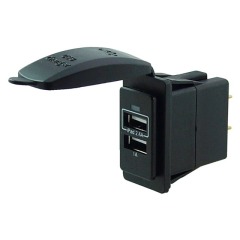 Talamex - USB SOCKET DOUBLE 3.4A BLACK SWITCH MOUNT - 14.504.083