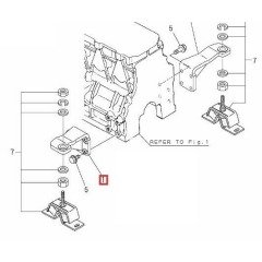 YANMAR Engine mounting bracket - 4JH3-HTE  4JH3-DTE - 129673-08100