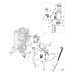 Starboard Cylinder Block/Oil Cooler (1B831000 and Above)