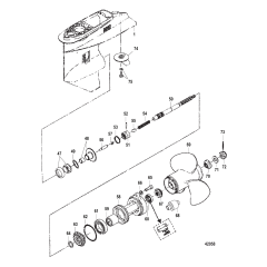 Gear Housing Propeller Shaft, Serial 0N116270 and Below