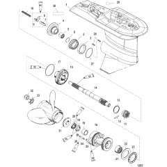 Gear Housing Propshaft-2.33:1 - Serial #1C033810 & Below