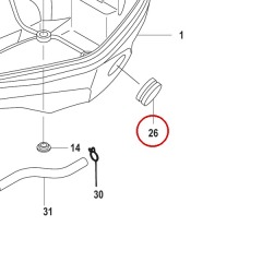 Mercury - Bottom Cowl Grommet - Quicksilver - 25-898101088