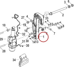 Mercury - CLAMP BRACKET Port - Quicksilver - 3406-815031T03