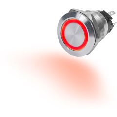Blue Sea - 10A Push Button LED Ring Switch OFF-ON Red - PN. 4162