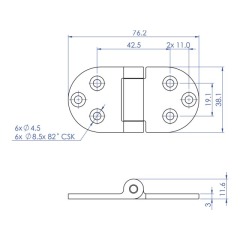 Talamex - TORQUE HINGE SS UNDER - 43.803.200