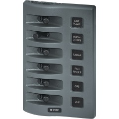 Blue Sea - WeatherDeck® 12V DC Waterproof Switch Panel - 6 Position - PN. 4307