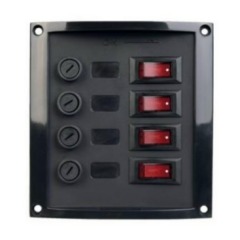 Talamex - SWITCH PANEL 4-FUSES BLACK - 14.577.004