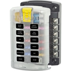 Blue Sea - ST Blade Fuse Block - 12 Circuits with Cover - PN. 5029