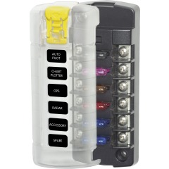 Blue Sea - ST Blade Fuse Block - 6 Independent Circuits with Cover - PN. 5035