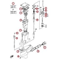 YAMAHA - Lower Unit Gasket Kit - 115B - 6E5-W0001-F1