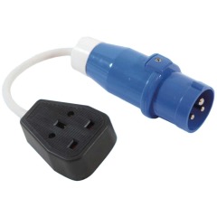 Conversion Lead - 16A Marina / Shore Power Connector to 13A 3-Pin Socket