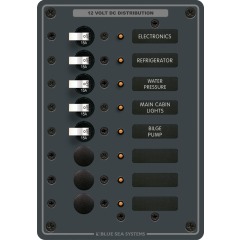 Blue Sea - Traditional Metal DC Panel - 8 Positions - PN. 8023