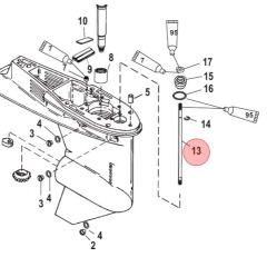 Mercury - SHIFT SHAFT ASSEMBLY 40HP 50HP 4-Cyl - Quicksilver - 859607A1