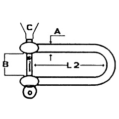 Talamex - SHACKLE D LONG 4MM BULK - 87.557.004