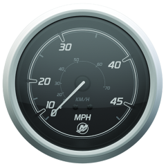 Mercury Speedometer 45MPH - Sport Black/Brushed Stainless - 79-8M6020039