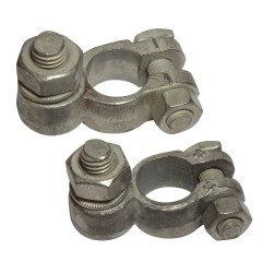 Battery terminal clamp set - Positive and negative - 10mm terminals