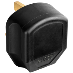 Masterplug UK 13A Heavy Duty 3-Pin Plug Top - Black - 7B-01