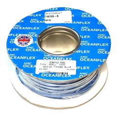 Blue 1.0mm/17 AWG Oceanflex Tinned Single Core Thin Wall Cable (21 amps) 100m