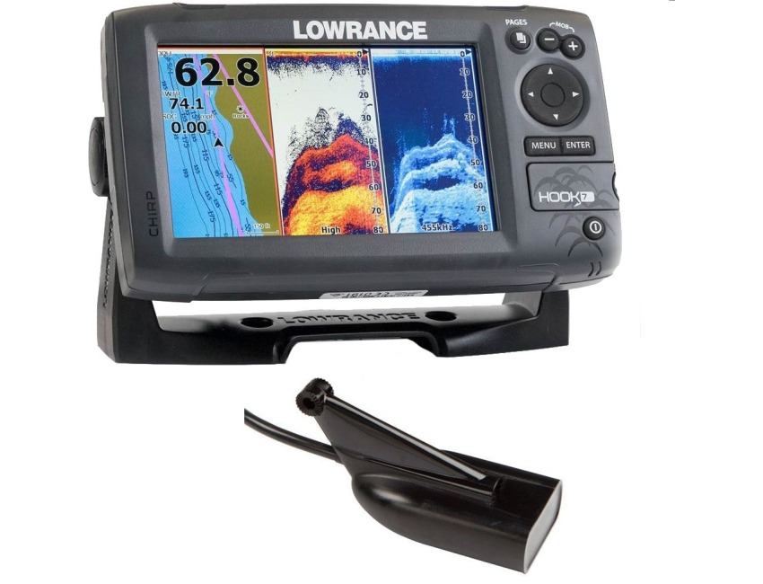 Lowrance Hook-4x with Mid High Downscan Skimmer Transducer - 000