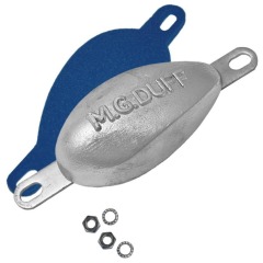 MG Duff ZD77KIT Zinc Pear Hull Anode 2.1kg with Backing Sheet, Nuts & Washers - ZD77KIT