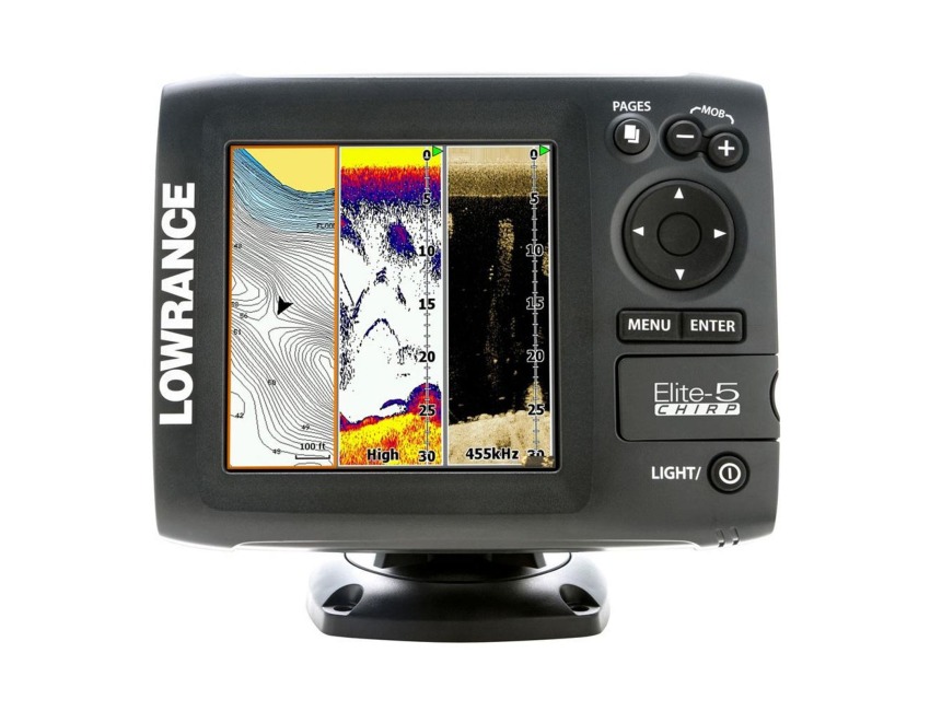 Lowrance Elite 5 Chirp c/w bracket & power cable (No transducer), Obsolete  units (For reference), Bottom Line