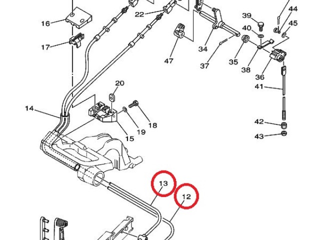 YAMAHA F9.9BMH2 - Tiller shift - Throttle cable + Gear cable | Yamaha ...