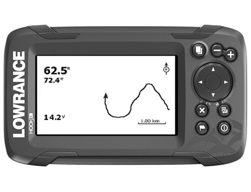 LOWRANCE HOOK²-4x GPS Bullet Fishfinder with Skimmer Transducer Hook2 -  000-14015-001, Bottom Line